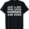 Just A  Who Loves Horses And Dogs, Horse And Dog Lovers T-Shirt
