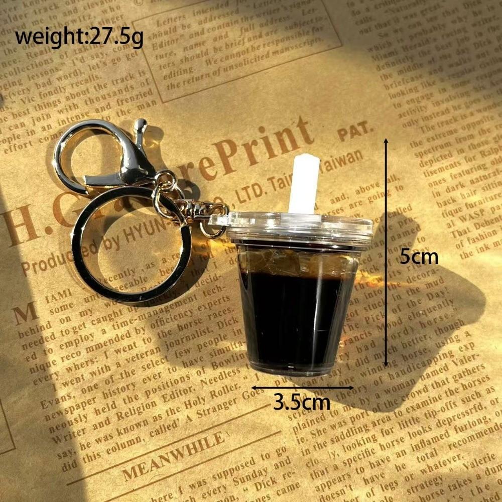 Resin Resin Drink Cup Keychain Mini Size Juice Cup Key Ring  for Party Gift Home Decoration