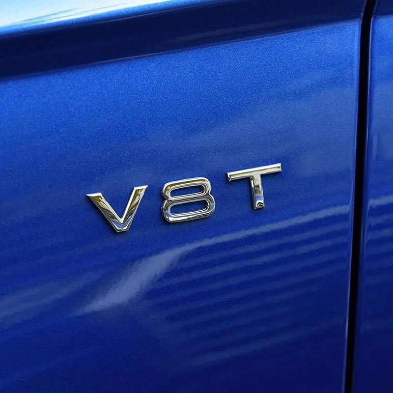 1Pc 3D Metal Car Styling V6T V8T V6 V8 T Fender Side Body Emblem Tail Trunk Fender Badge Sticker For A4 A3 A5 A6 A1 Q3 Q5 Q7