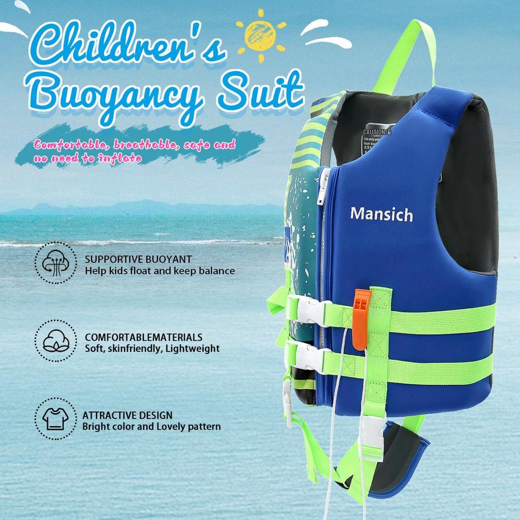 Children's Neoprene Life Jacket - Beginner Buoyancy Vest for Swimming and Water Park Safety
