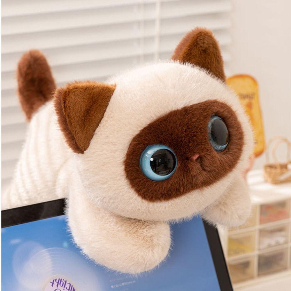 Realistic Texture Simulation Cat Plush Doll Soft Siamese Cat Plush Doll Birthday Gift