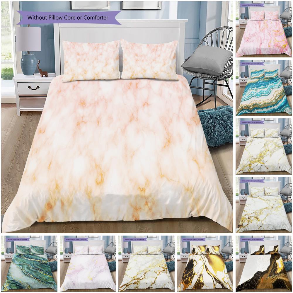 1PC Abstract marble pattern Bedding Quilt Set Quilt Cover Pillowcase Home Decoration Birthday Gift (1 * duvet cover + 2 * pillowcase, without core)