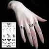 10pcs Finger Temporary Tattoo Sticker Black Butterfly Flower Body Arts Waterproof Magic Mini Pattern Semi Permanent Stickers