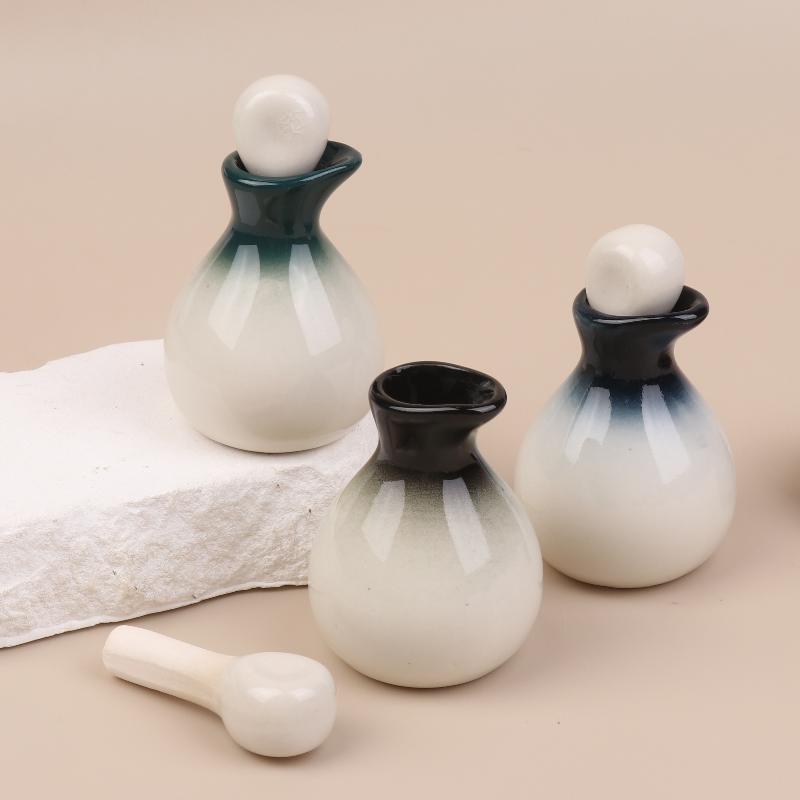 60Ml Empty Essential Oil Bottle Beauty Salon Scented Bottle Decorate Ceramic Aromatherapy Cosmetic Jar Home Decor Bottle