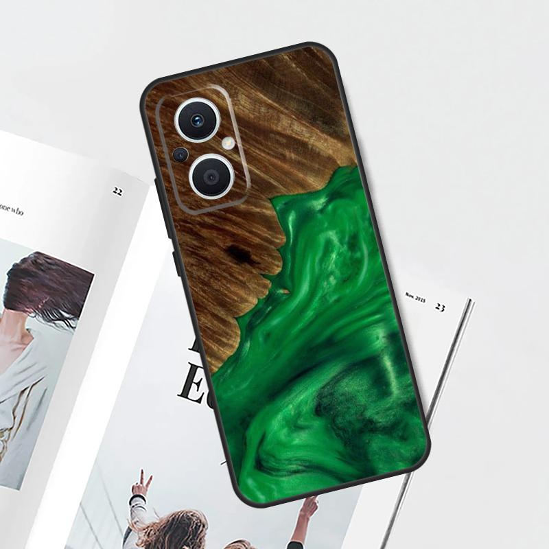Hybrid Wood Resin Case For OPPO Find X9 X5 X6 X8 Pro OPPO Reno 12F 14F 13F 11F 10 12 13 14 Pro 7 8 Lite Cover