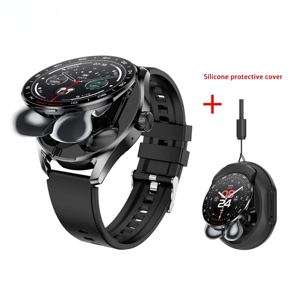New 2 In1 Earphones Smart Watch Blue Tooth Call Watches Outdoor Sport Heart Rate Health Monitor Smartwatch Music Voice Assistant