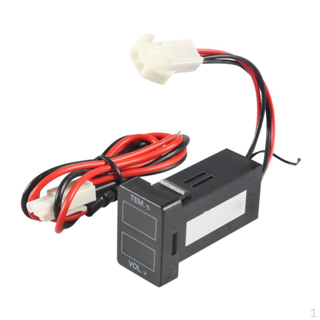 

Digital Voltage Temperature Display Meter 12-24V Automotive Voltmeter Panel