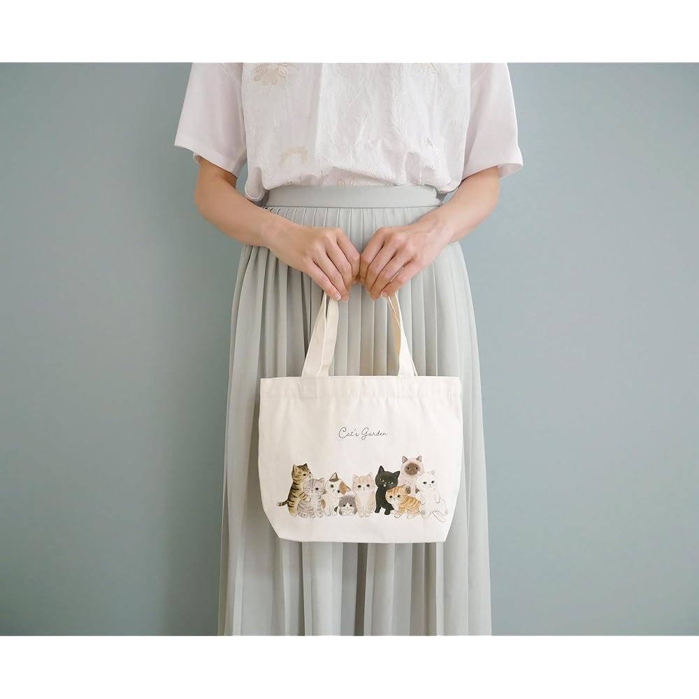 Mini Tote Bag Lunch Bag Spacious Design Durable Thick Cute Cat Illustration
