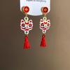 Cartoon Lion Dance Ear Studs Awakened Lion Drop Earrings Retro Tassel Lion Dance Earrings  Wedding