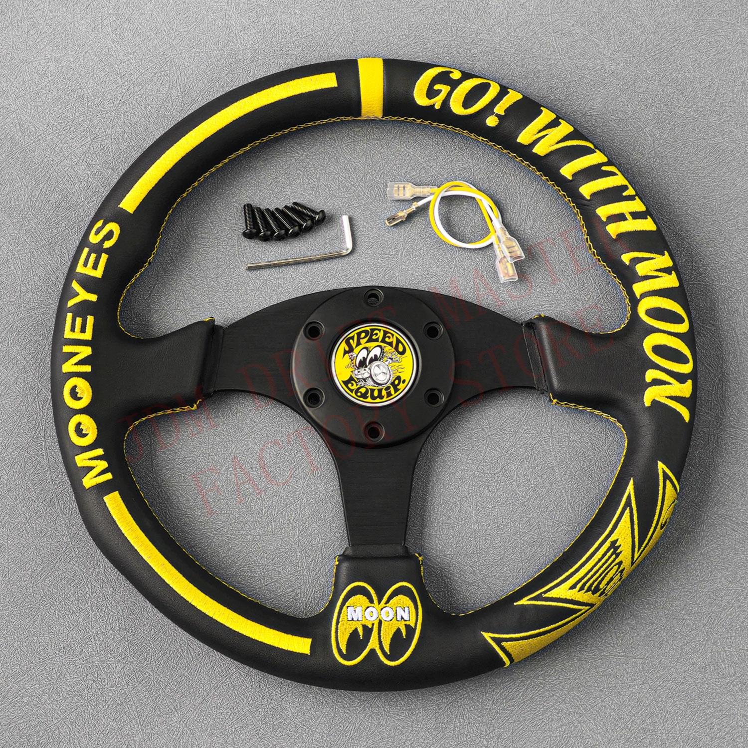 13Inch JDM Mooneyes Embrodiery Style Steering