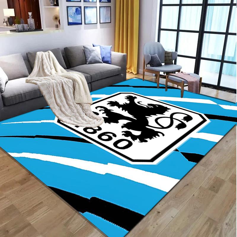 1860 München Fußballverein Muster Teppich, Innen-/Außenmatte, für Picknick, Spielzimmer, Schlafzimmer, Büro, Wohnzimmer, Heimdeko Teppich, Geburtstagsgeschenk