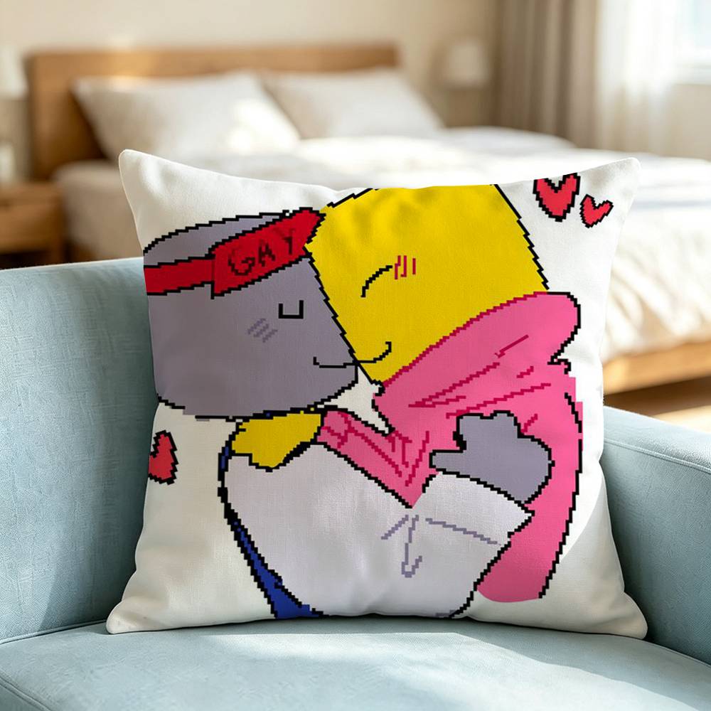 B-Bad Things Andrew Ivan Square Double-Sided printed Pillow Case Bedroom Bedside Pillow Sofa Cushion Cover Gift