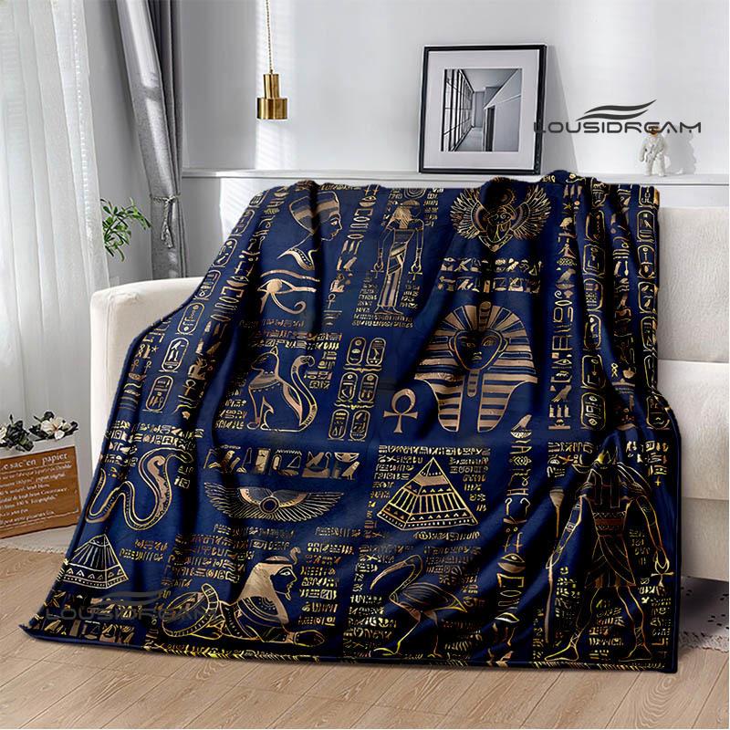 Egyptian pictograph symbol printed blanket Picnic blanket Warm Flannel blankets Home bed linings blankets for beds Birthday Gift