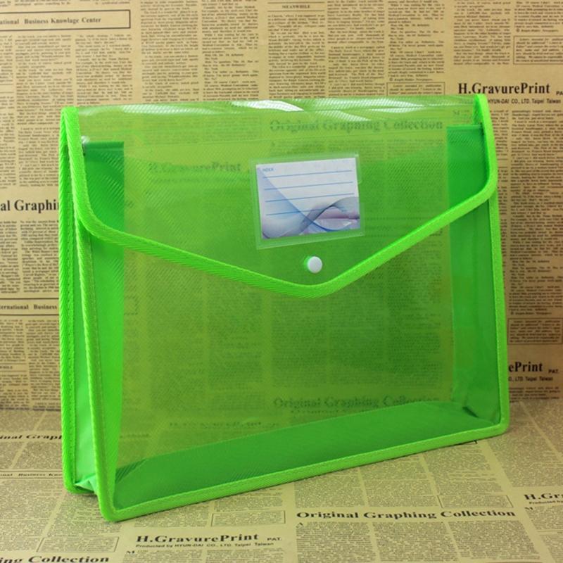 Three-Dimensional Plastic File Bag Clear Data Bag Folder Papers Ticket Bag A4 B4 Transparent Document Storage Organizer