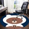 1pc Brown Bear Line Office Round Area Rug, Under Office Chairs Bedroom Living Room Home Decor  a1022115
