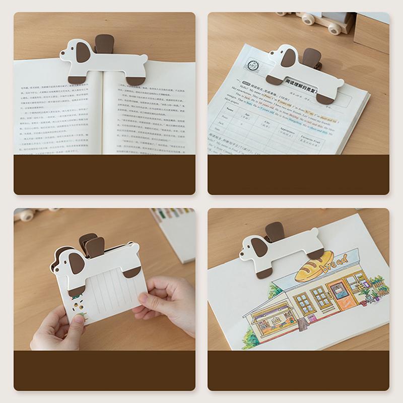 Puppy Shape Plastic Book Clip Simple Reading Auxiliary Fixed Book Clip Bookmark Creative Design Practical Bookstore Note Clip