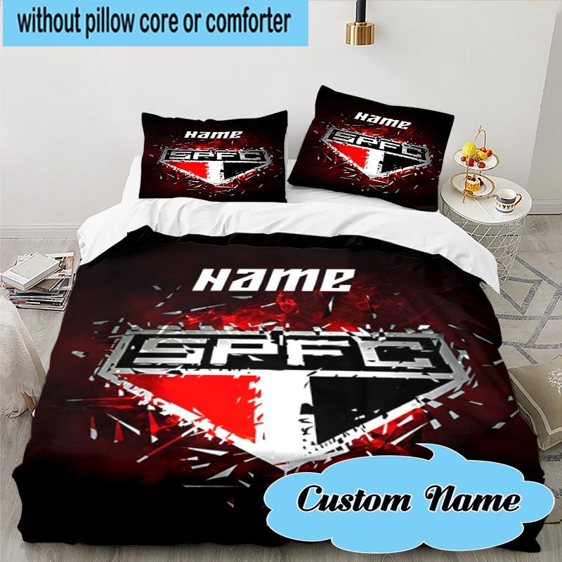3PCS Custom Name SPFC Team Spirit Bedding Set, Including 1pc Duvet Cover And 2pcs Pillowcases, Suitable for Dorms and Bedrooms Gift