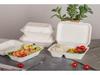 Biodegradable Eco-friendly Disposable Paper Lunch Box with Double Compartment, 9x6 Inch