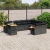 VidaXL Garden Lounge Set with Cushions 10 Pcs, Patio Sofas, Patio Furniture Set, Outdoor Furniture, Black 3273680