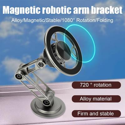 Metal Magnetic Car Phone Holder 360 Rotatable Foldable Desk Phone Bracket In Car For K9t8