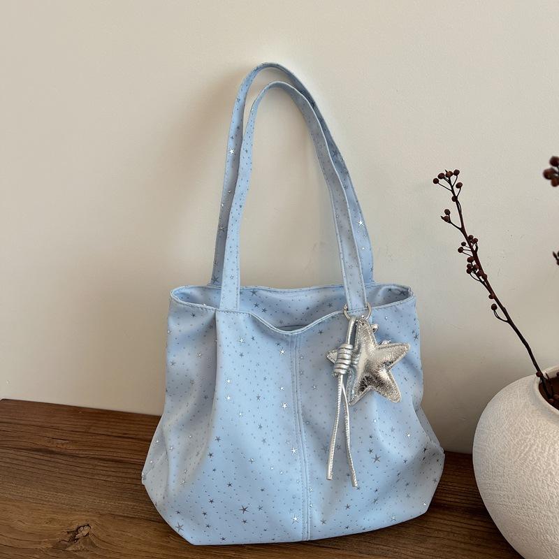 Women's Large Capacity Tote Bag 2026 New Trendy Korean Style Fashi Ins Single Shoulder Bucket Bag Minimalist Versatile