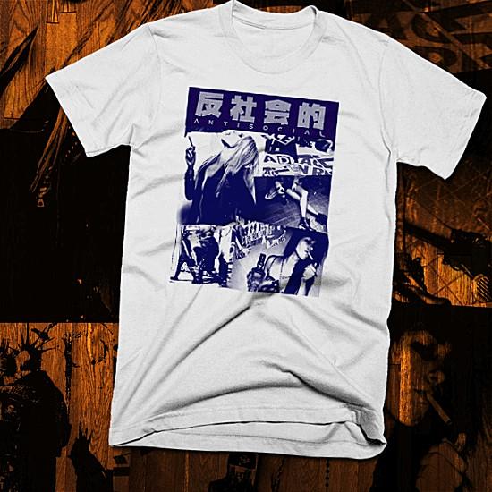 

Punk T-Shirt Punk Rock Japanese Kanji Antisocial Rocker Size S-2XL Tee S
