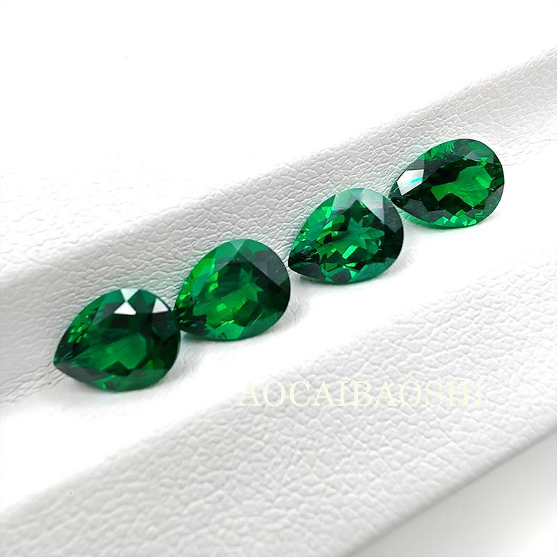 AGL Certified Pear-Shaped Zambian Cultured Emerald Loose Stone
