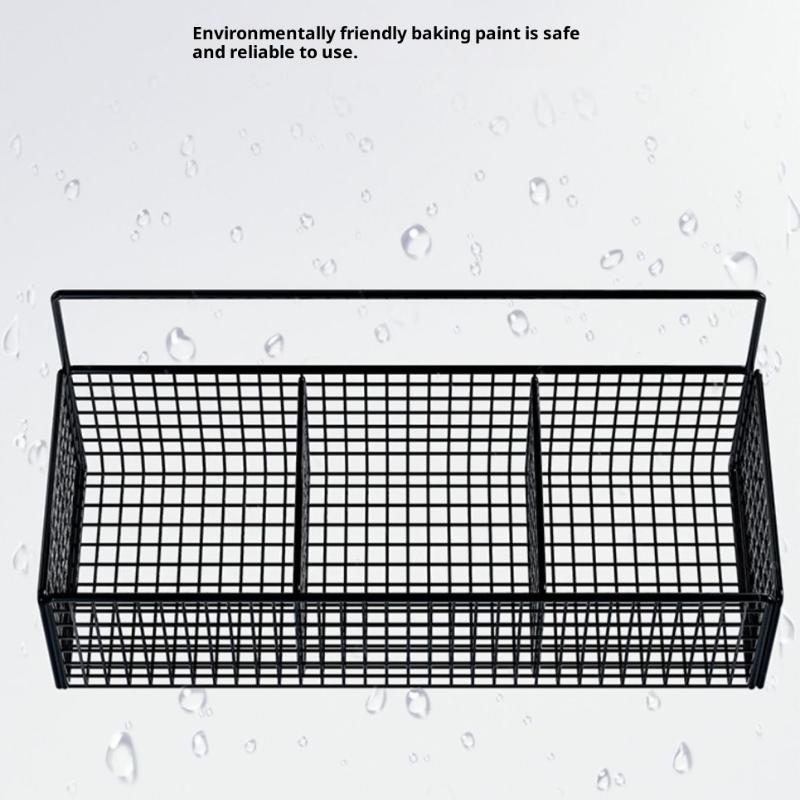 1/2/3 Grid Onion Ginger Garlic Kitchen Shelf Wall Hanging Condiments Spice Vegetable Fruit Storage Rack Drain Basket Punch-Free