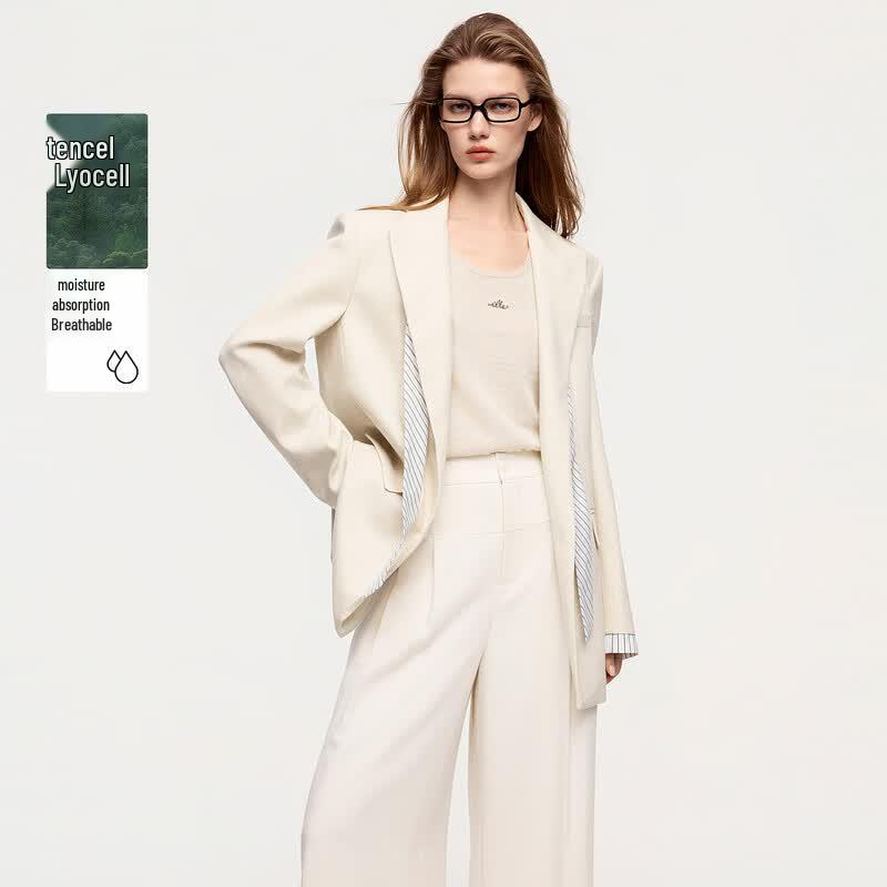 ELLE Women s Academy Style Tencel Linen Blazer XL