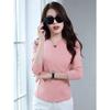 Women‘s Round Neck Long Sleeve Slim Fit T-Shirt Cotton Solid Layering Top Tee