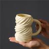 High Value Floating Point Creative Personality Trend Fashion Ceramic Cup Large Capacity Niche Design Water Cup