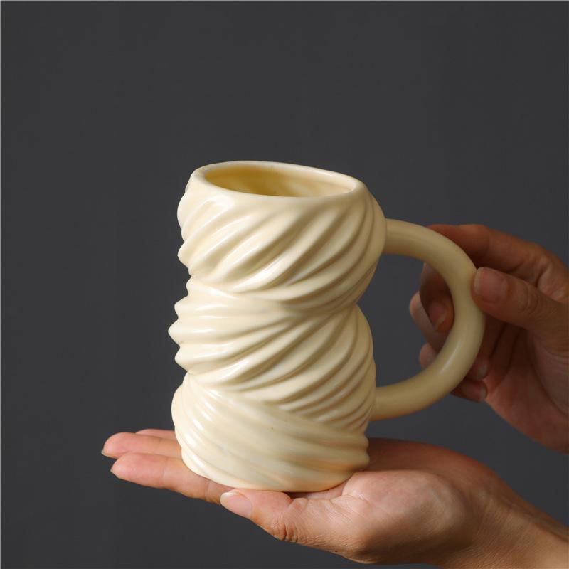 High Value Floating Point Creative Personality Trend Fashion Ceramic Cup Large Capacity Niche Design Water Cup