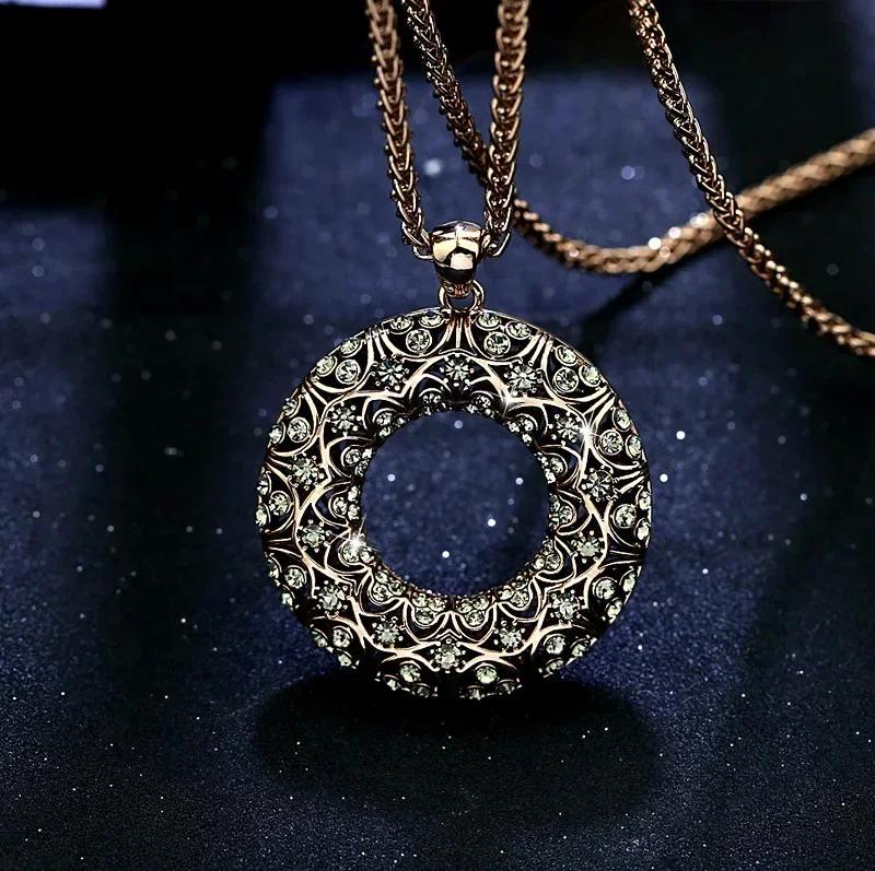 Neuer Halbedelstein Trapez-Anhänger Lange Halsketten für Damen Vintage Quadratisch Geometrisch Weibliche Geschenke Schmuck