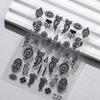 Sky Cross Retro Baroque 6D Embossed Nail Art Stickers - Pharaoh's Eye Design with European Back Adhesive