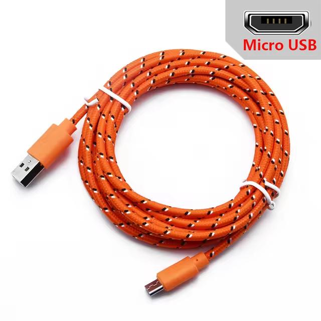 2.4A Micro USB Cable 0.5m/1m/2m/3m Data Sync USB Charge Cable For Samsung Huawei Xiaomi Android Nylon Braided Microusb Data Cord