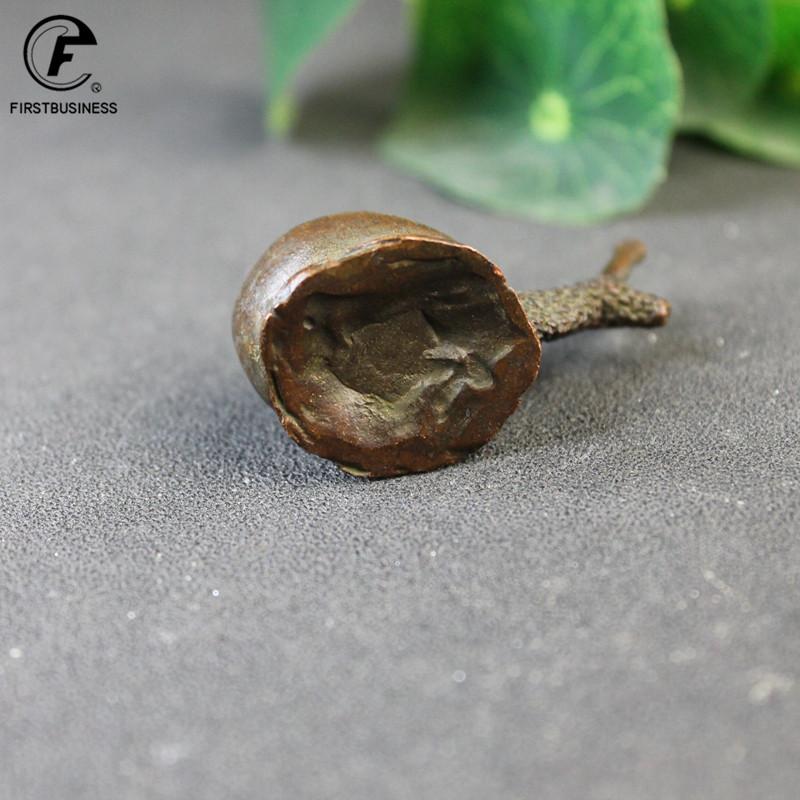 Antique Copper Snail Figurines Miniatures Desktop Ornaments Small Animal Statue Living Room Home Decorations Crafts Accessories