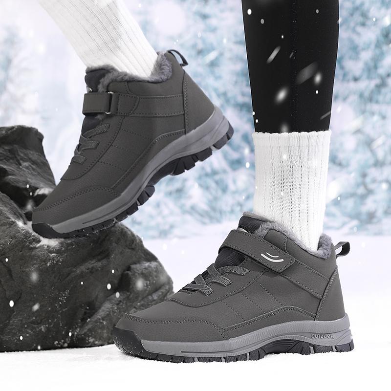 Fashion Women Warm Fur Lined Winter Snow Boots Luxury Brand Waterproof Ankle Boots Outdoor Suede Leather Hiking Shoes Men's Short Boots