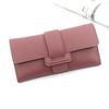 New Korean Style Women's Long Tri-fold Buckle Wallet & Clutch Coin Purse