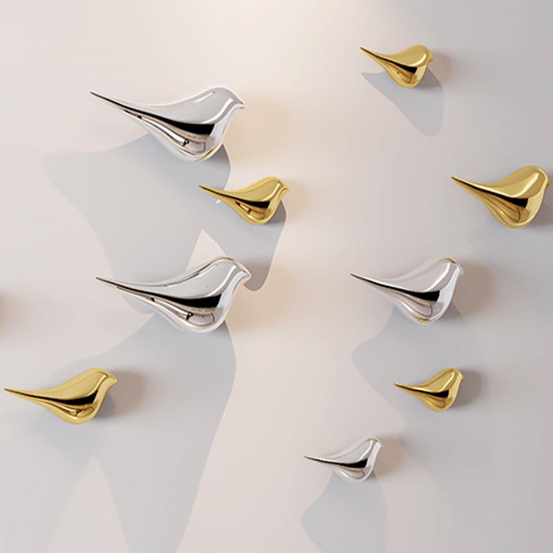 Living Room Wall Mounted Background Display Three-dimensional Bird Electroplating Simulation Animal Wall Mounted Decoration