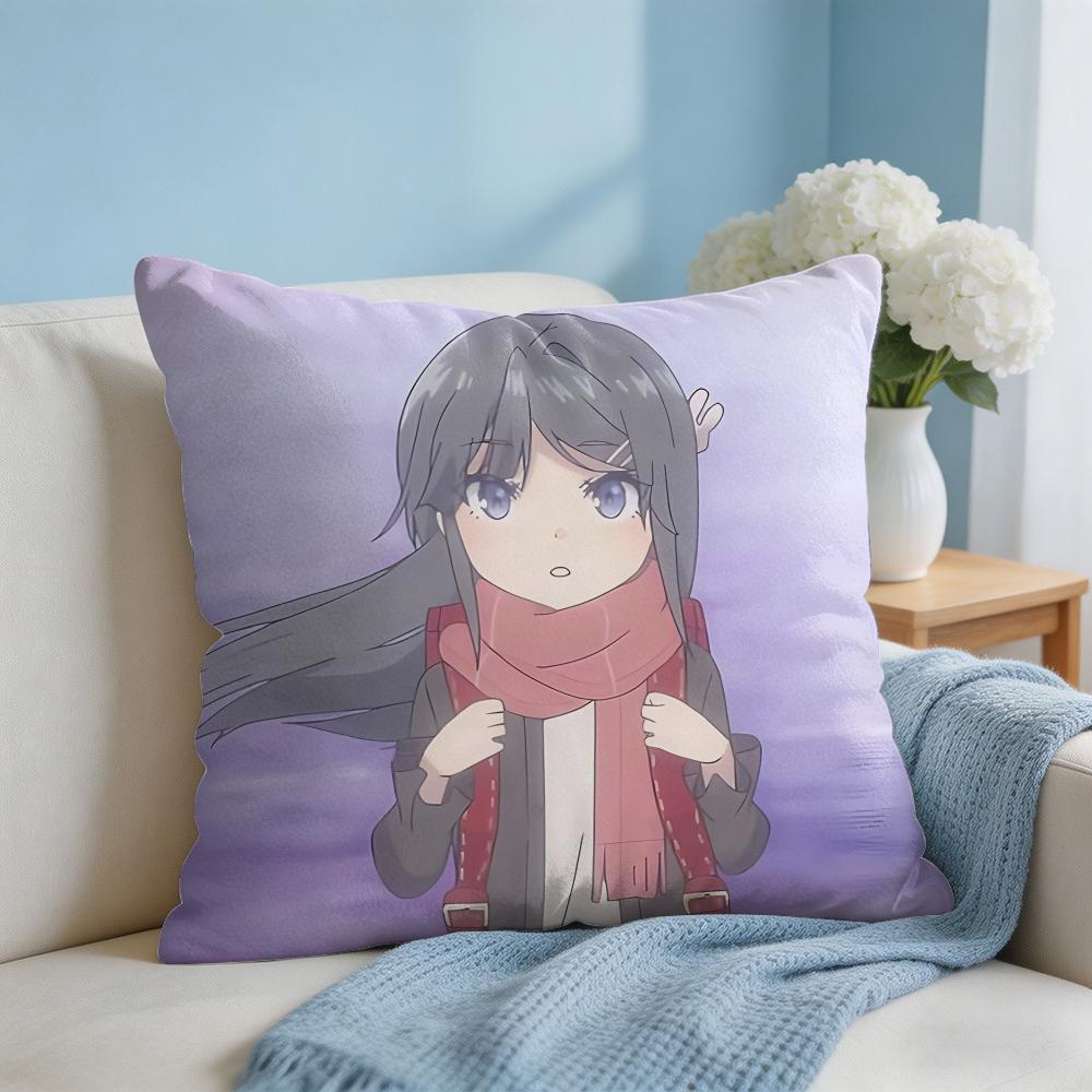 Mai SakurajimaS Anime Prints Cushion Cover Square Pillow Bedroom Sofa Leisure Comfort Living Room Home Decoration X