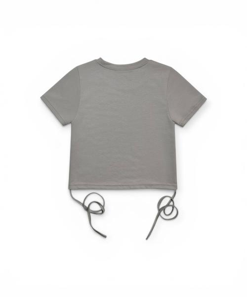 Bonseullipi Crystal Line String Crop Tee (Beige)