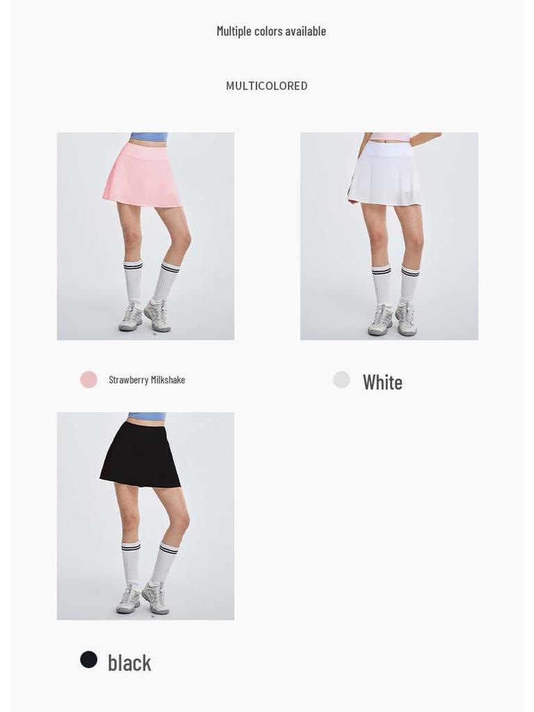 Women's Quick-Dry Lightweight Tennis Skirt with Elastic Shorts