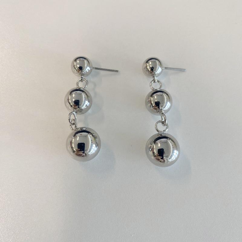 

Медные серьги-пусеты с шариком: Гальваническое золочение, Новый корейский и западный уличный стиль, Очень большой размер для женщин