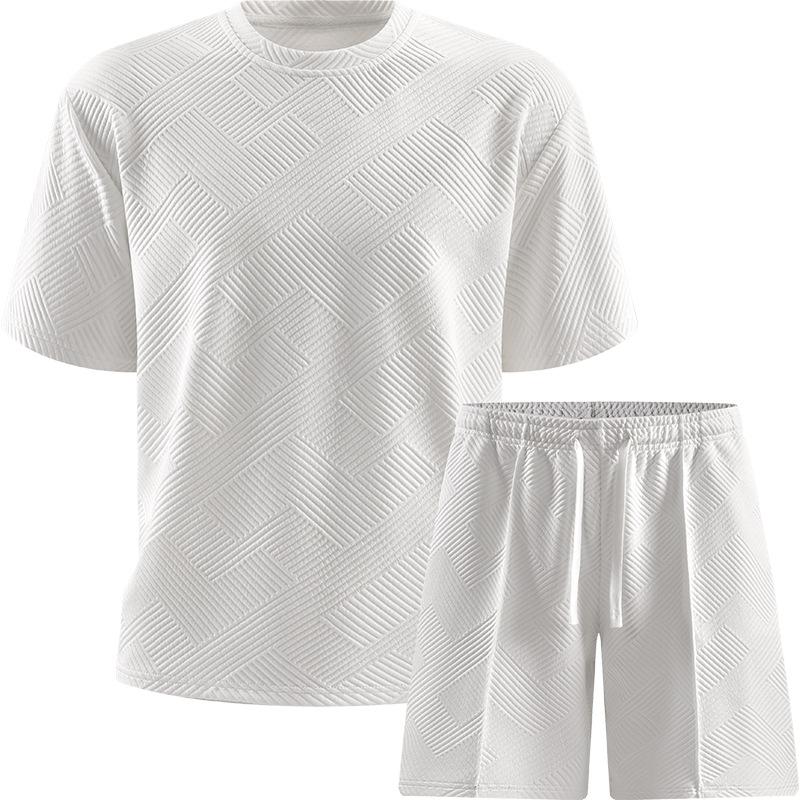 Men's Casual Sports Short Sleeve T-shirt Two-Piece Set