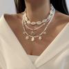 3Pcs/Set Vacation Shell Turtle Starfish Faux Pearl Beaded Necklace Summer Beach Ocean Theme Boho Jewelry For Women
