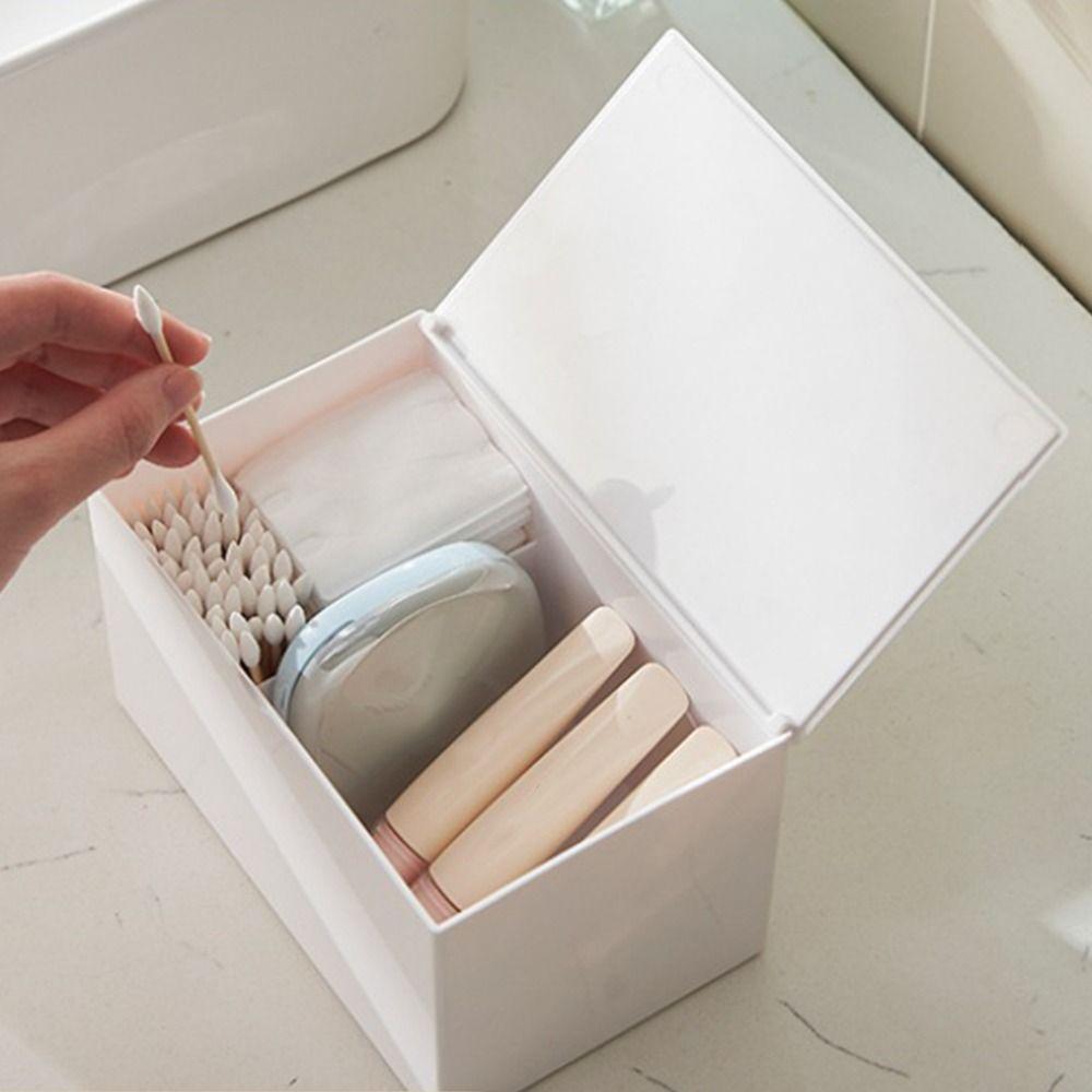 Transparent Flip Cotton Swab Box DIY Makeup Organizer Cotton Swab Storage Box  Office