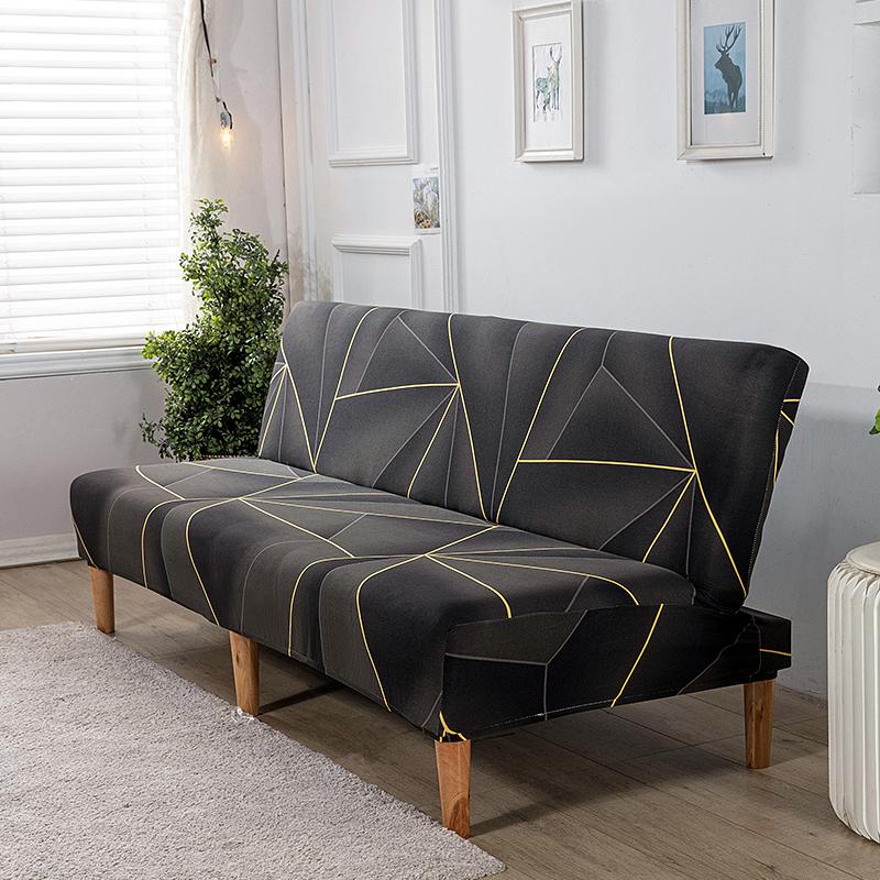 Armless Futon Cover Stretch Sofa Bed Cover Protector High Spandex Elastic Futon Slipcover With Elastic Bottom Machine Washable