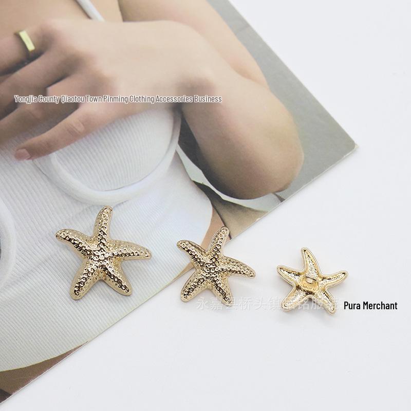 Starfish Metal Decorative Button for Sweaters, Coats, and Jackets