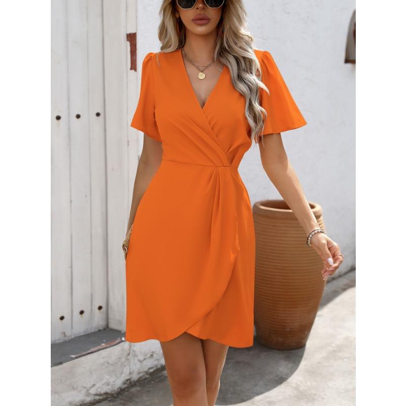 Summer Dress with A Cinched Waist Women's Tie Elegant and Graceful Invisible Zipper