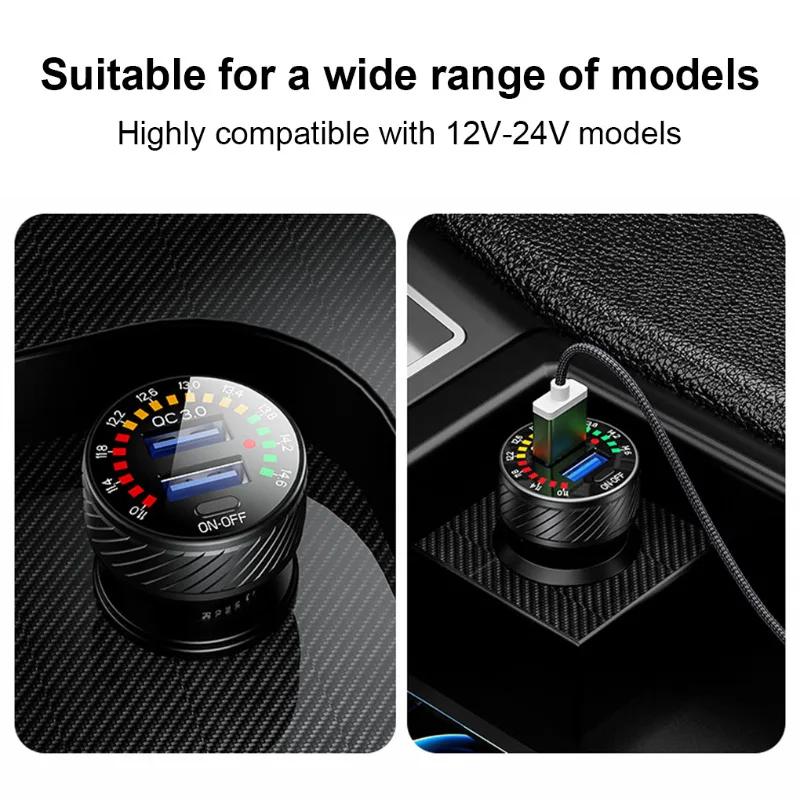 48W USB C Car Charger Fast Charging PD & QC3.0 Car Phone Charger Cigar Lighter Socket Adapter for iPhone Huawei Xiaomi Samsung